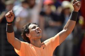 Spanish Rafael Nadal celebrates after wi