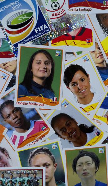 View of Panini stickers for the FIFA Wom