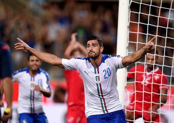 FLORENCE, ITALY - SEPTEMBER 03:  Graziano Pelle of Italy celebrates after scoring the opening goal during the EURO 2016 Group H Qualifier match between Italy and Malta during the UEFA EURO 2016 qualifier between Italy and Malta on September 3, 2015 in Florence, Italy.  (Photo by Claudio Villa/Getty Images)