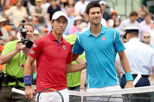 Kei Nishikori e Novak Djokovic (getty images)