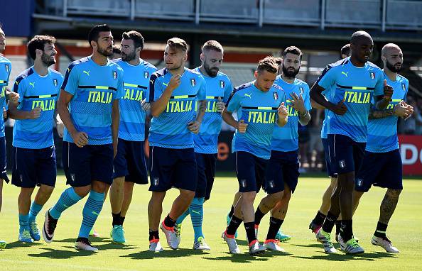 L'Italia mentre si allena sulla strada di Euro 2016