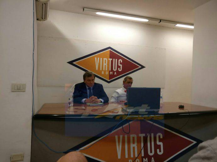 Il presidente della Virtus Roma Claudio Toti e l'avvocato del club Gianfranco Tobia
