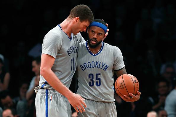 Brook Lopez e Trevor Booker, giocatori NBA dei Brooklyn Nets