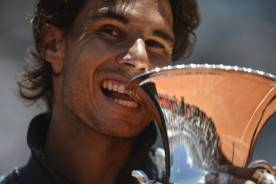Spanish Rafael Nadal celebrates with the