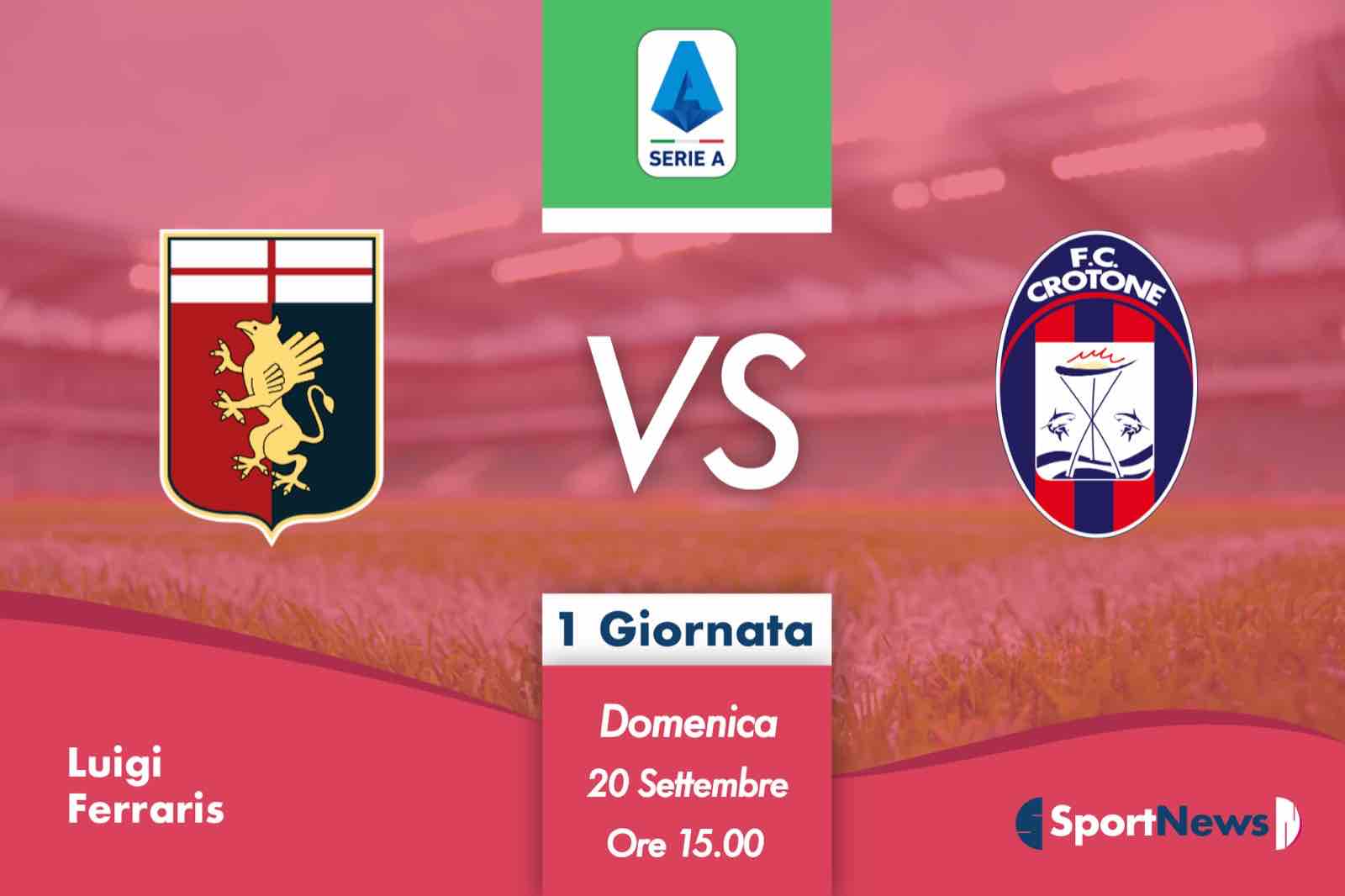 1 giornata campionato calcio serie A Genoa-Crotone
