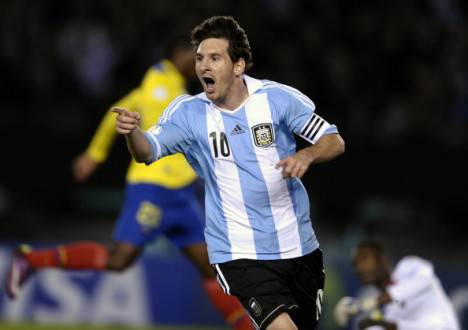 Lione Messi con la maglia dell'Argentina