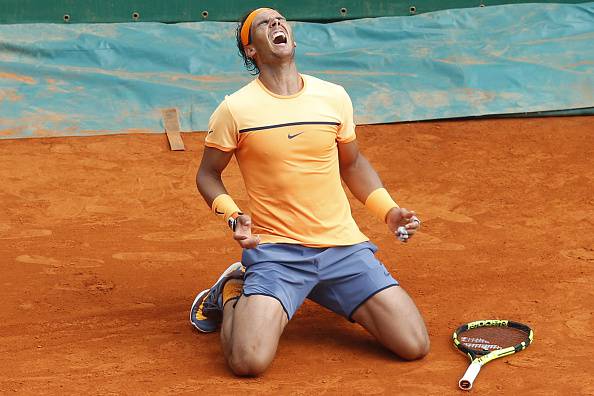 Rafa Nadal festeggia la vittoria del Masters 1000 Montecarlo (