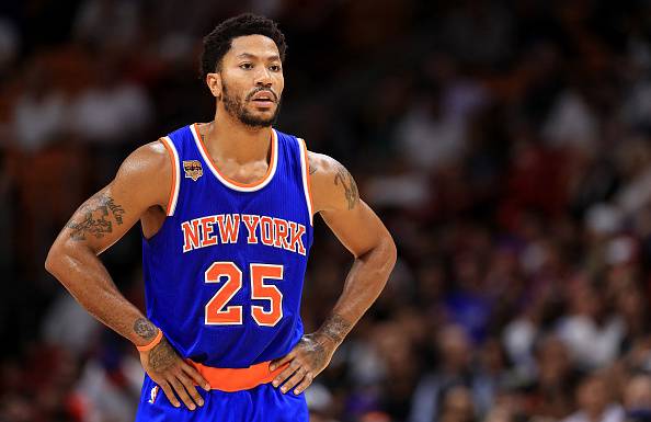 Derrick Rose, è stato MVP della NBA, oggi gioca ai New York Knicks