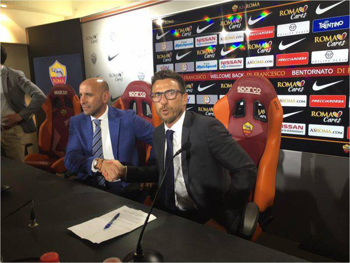 Eusebio Di Francesco con il ds spagnolo Monchi