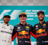 Hamilton, Verstappen e Ricciardo gp malesia