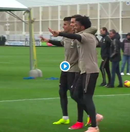 Cancelo, Cristiano Ronaldo e Cuadrado show in allenamento