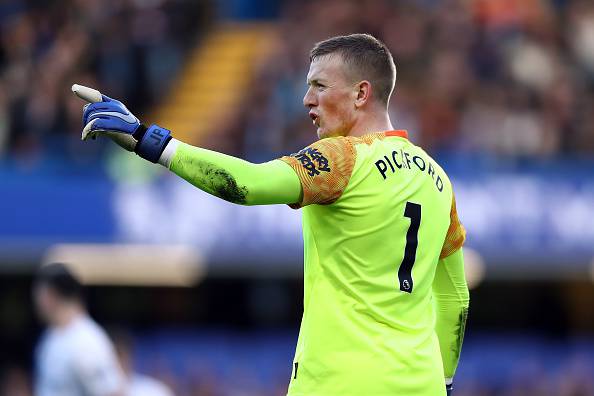 pickford gol da calcio d'angolo