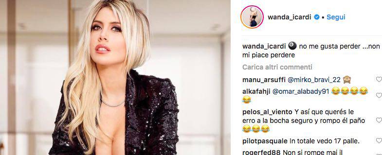 Wanda Nara e il biliardo sexy su Instagram