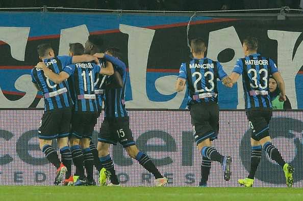 Atalanta-Lazio esultanza vantaggio Zapata