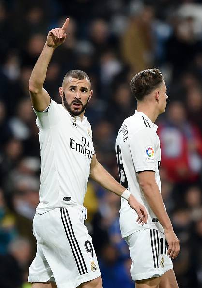 Karim Benzema doppietta contro il Bilbao. 20 goal in Liga come Messi 