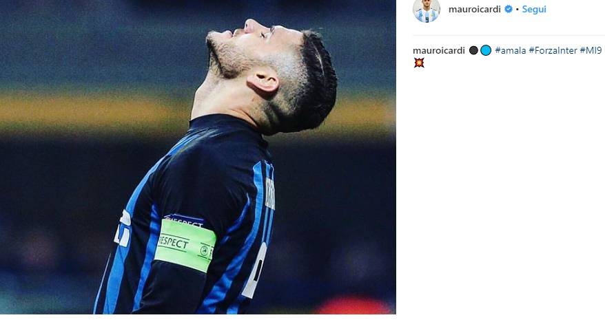 Mauro Icardi su Instagram il messaggio da Capitano 