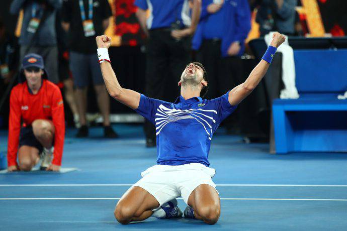 Djokovic la gioia dopo il trionfo agli Australia Open