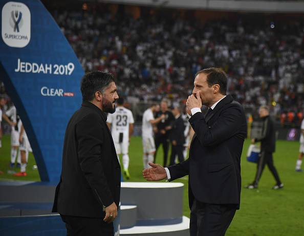 Gattuso e Allegri a fine gara