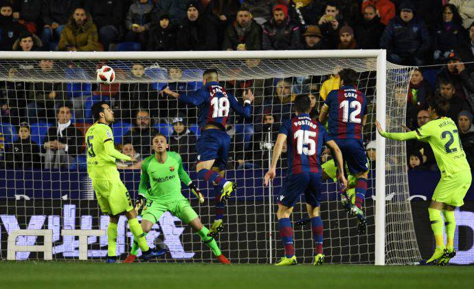 Levante-Barcellona Coppa del Re Gol di Cabaco