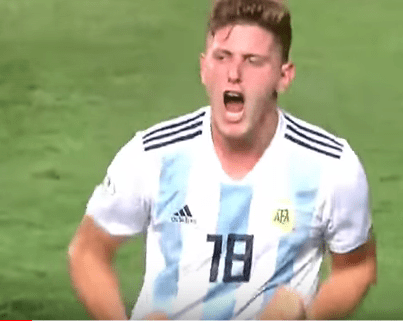 Adolfo Gaich, tre gol con l'Argentina contro il Venezuela