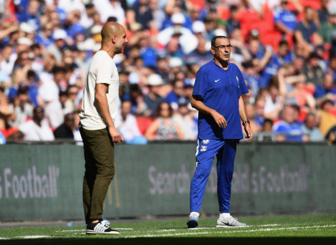 Sarri e Guardiola a Wembley