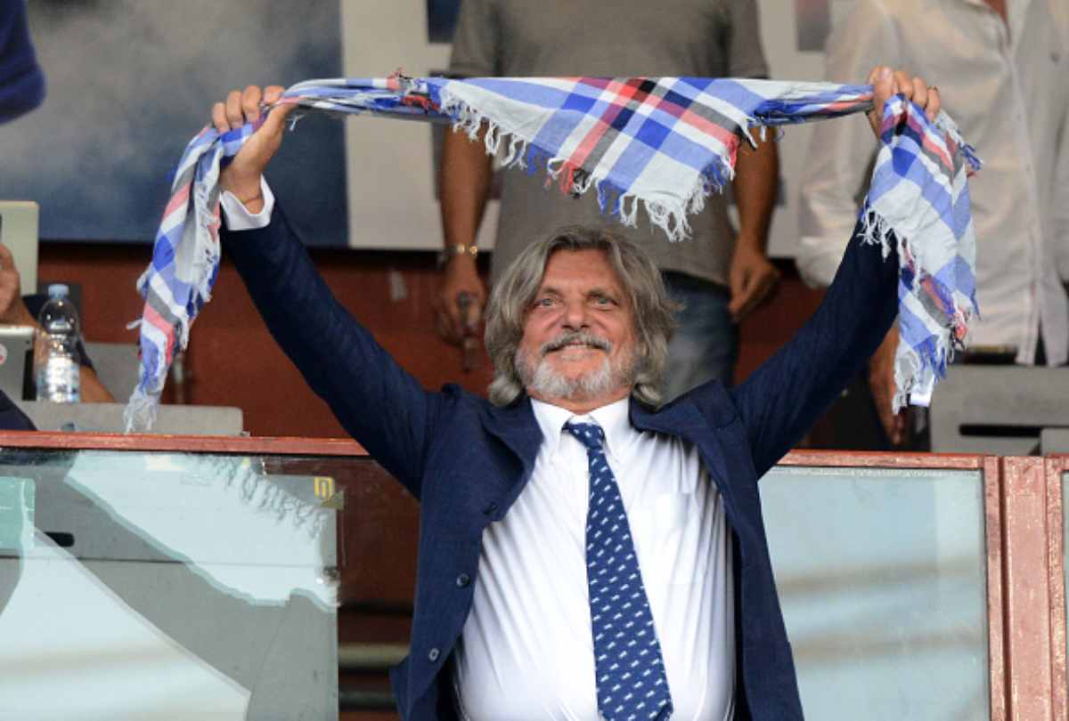 Massimo Ferrero Presidente Sampdoria contestato dai tifosi