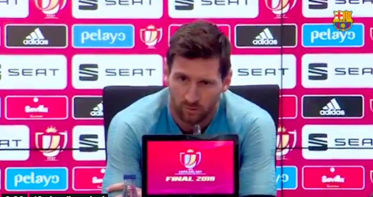 Messi in conferenza stampa prima della finale di Copa Del Rey