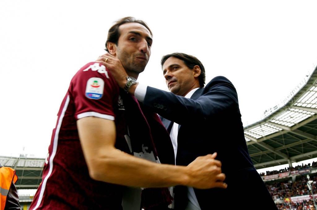 Moretti salutato da Inzaghi a Torino