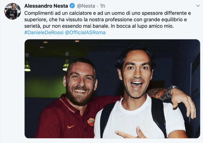 Addio De Rossi Nesta