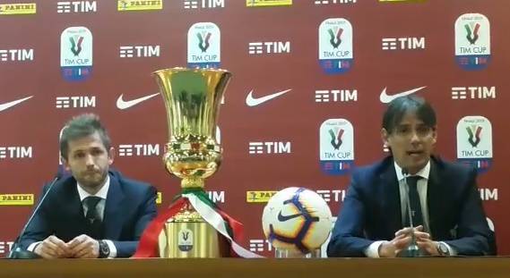 Simone Inzaghi e Senad Lulic in conferenza stampa finale Coppa Italia