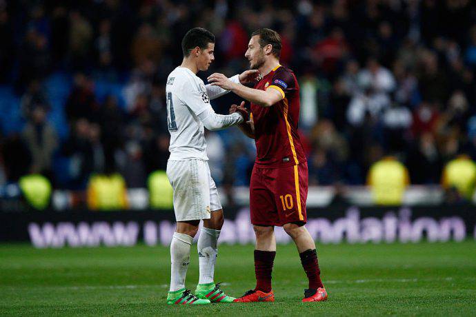 Totti e James in Real Madrid-AS Roma