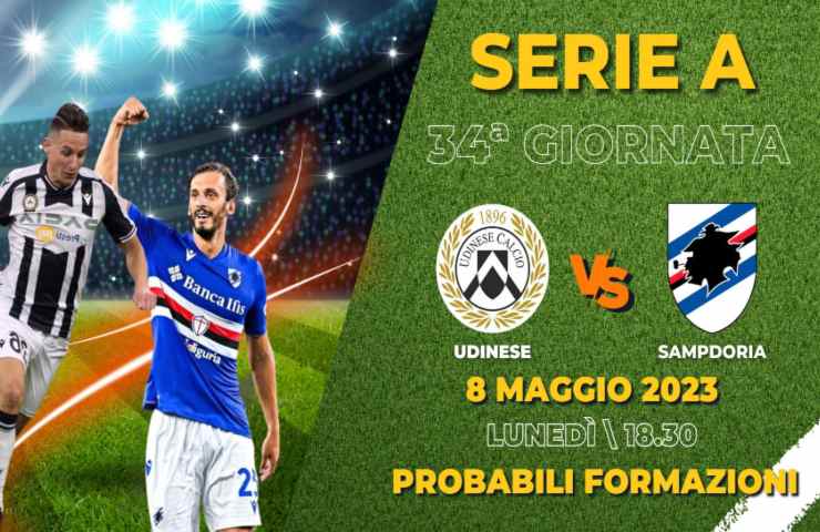 Udinese Sampdoria probabili formazioni