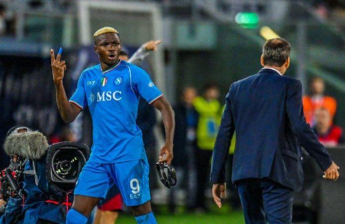 La reazione di Osimhen