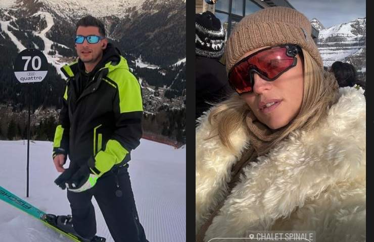 Michelle Hunziker e Alessandro Carollo sulla neve