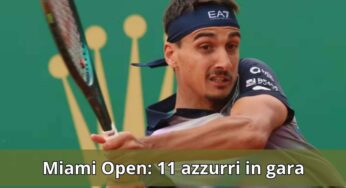 Miami Open: in Florida undici tennisti azzurri, domani il primo turno del tabellone principale
