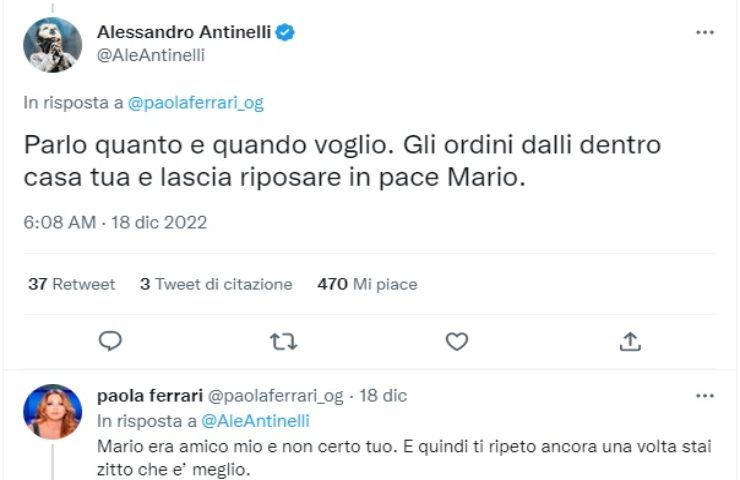 Antinelli Ferrari lite furiosa RAI