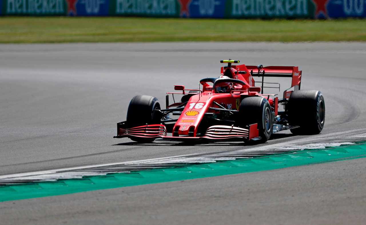 Leclerc nelle prove libere di Silverstone