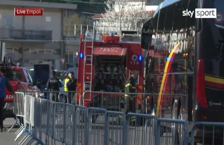 Empoli-Lecce vigili del fuoco