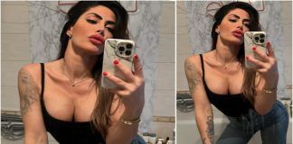 Guendalina Tavassi selfie in bagno