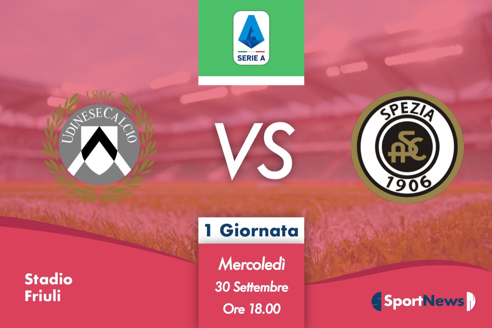 Serie A | Recupero 1ª giornata: Udinese-Spezia. Probabili formazioni, dove vederla in tv e streaming