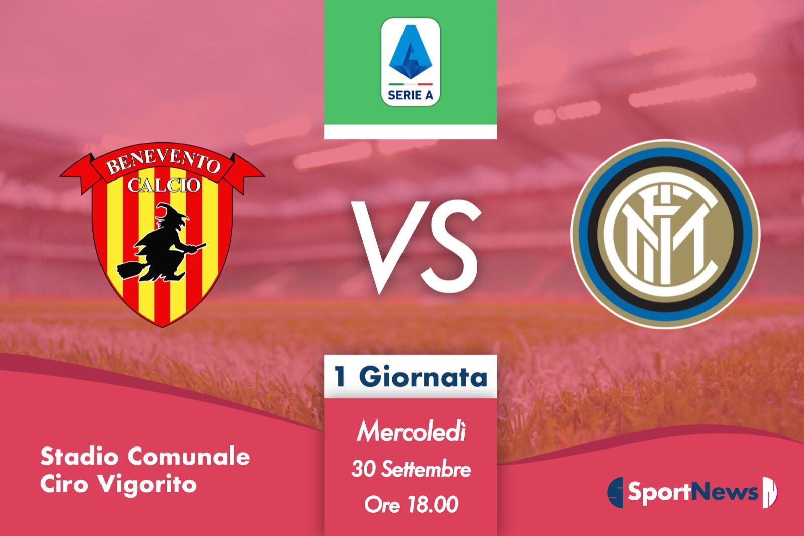Serie A | Recupero 1ª giornata: Benevento-Inter. Probabili formazioni, dove vederla in tv e streaming