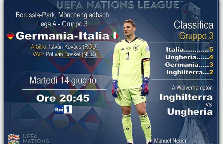 germania italia nations league probabili formazioni dove vederla tv